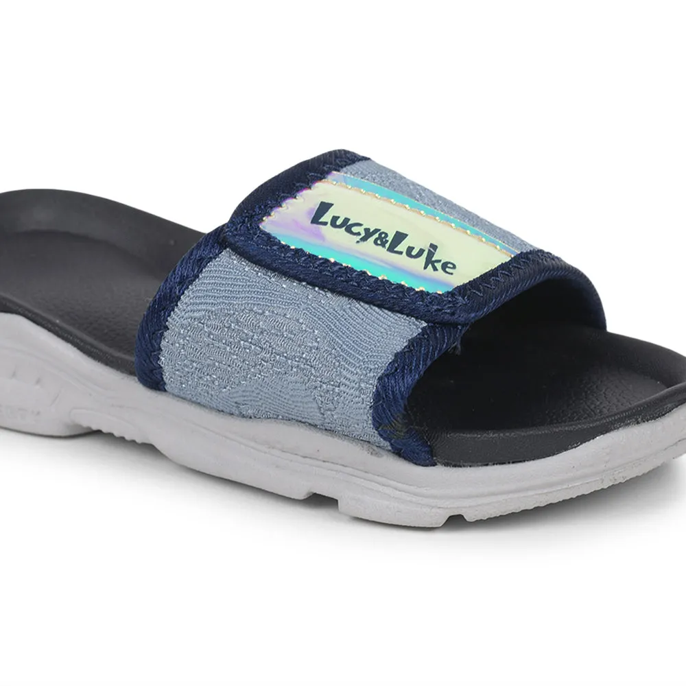 Lucy & Luke Casual Blue Slides For Kids RICKY-18 By Liberty
