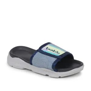 Lucy & Luke Casual Blue Slides For Kids RICKY-18 By Liberty