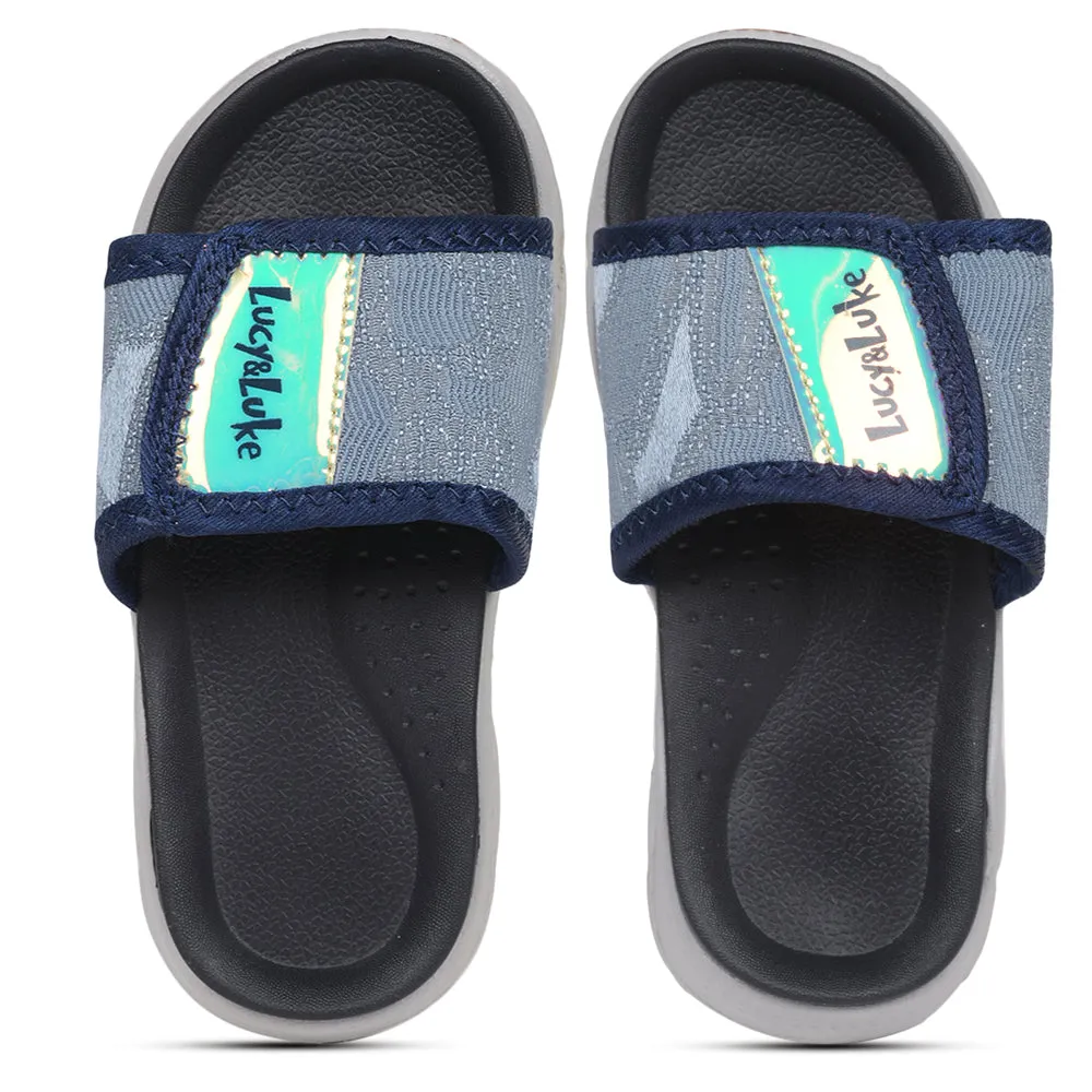 Lucy & Luke Casual Blue Slides For Kids RICKY-18 By Liberty