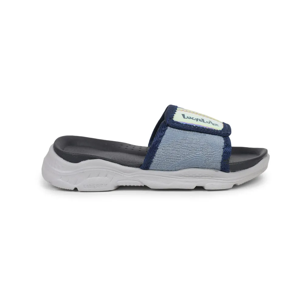Lucy & Luke Casual Blue Slides For Kids RICKY-18 By Liberty