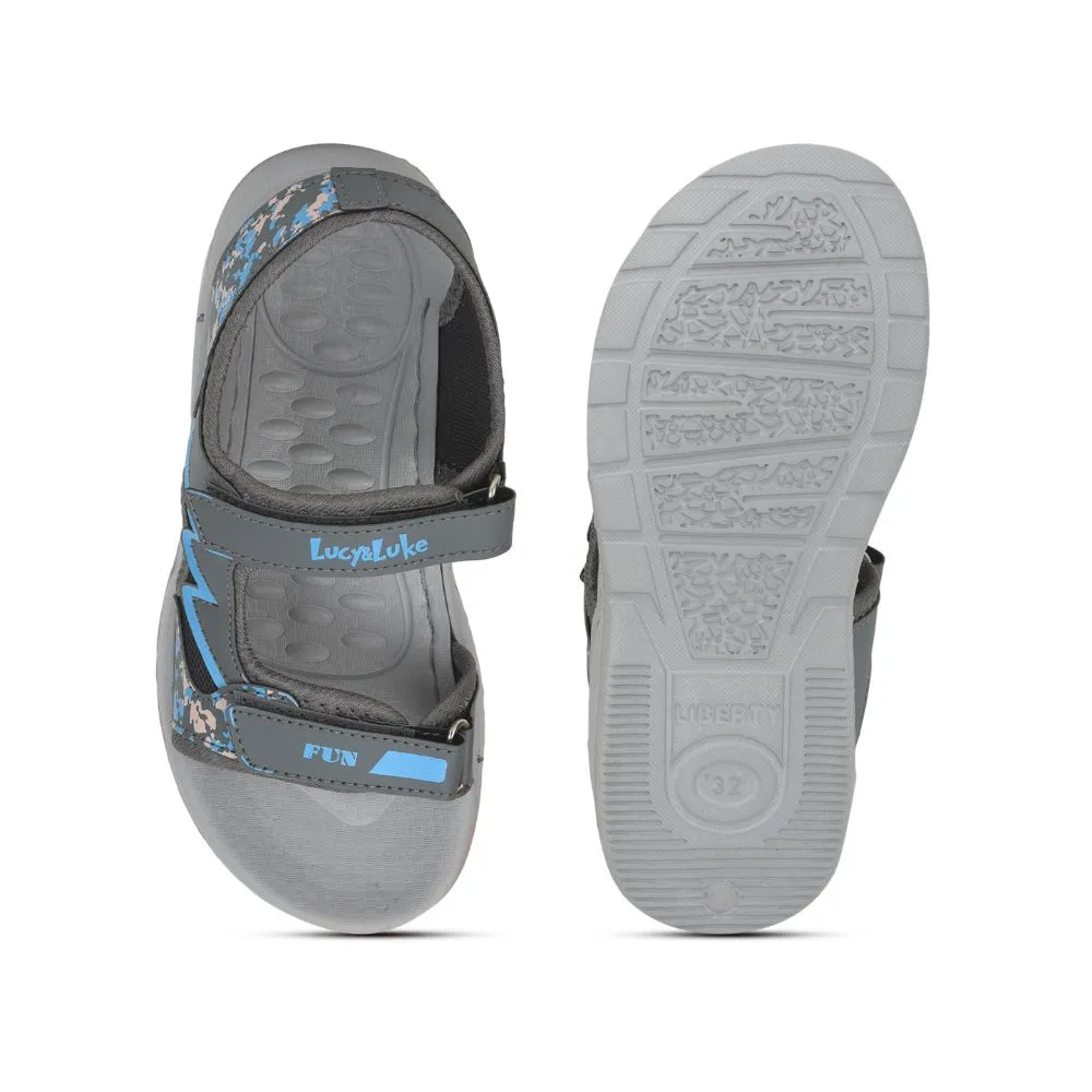 Lucy & Luke (Grey) Casual Sandal For Kids LB167-1 By Liberty