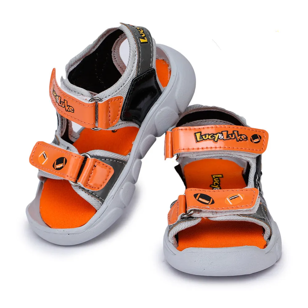 Lucy & Luke (Orange) Casual Sandal For Kids FLYNN-11 By Liberty