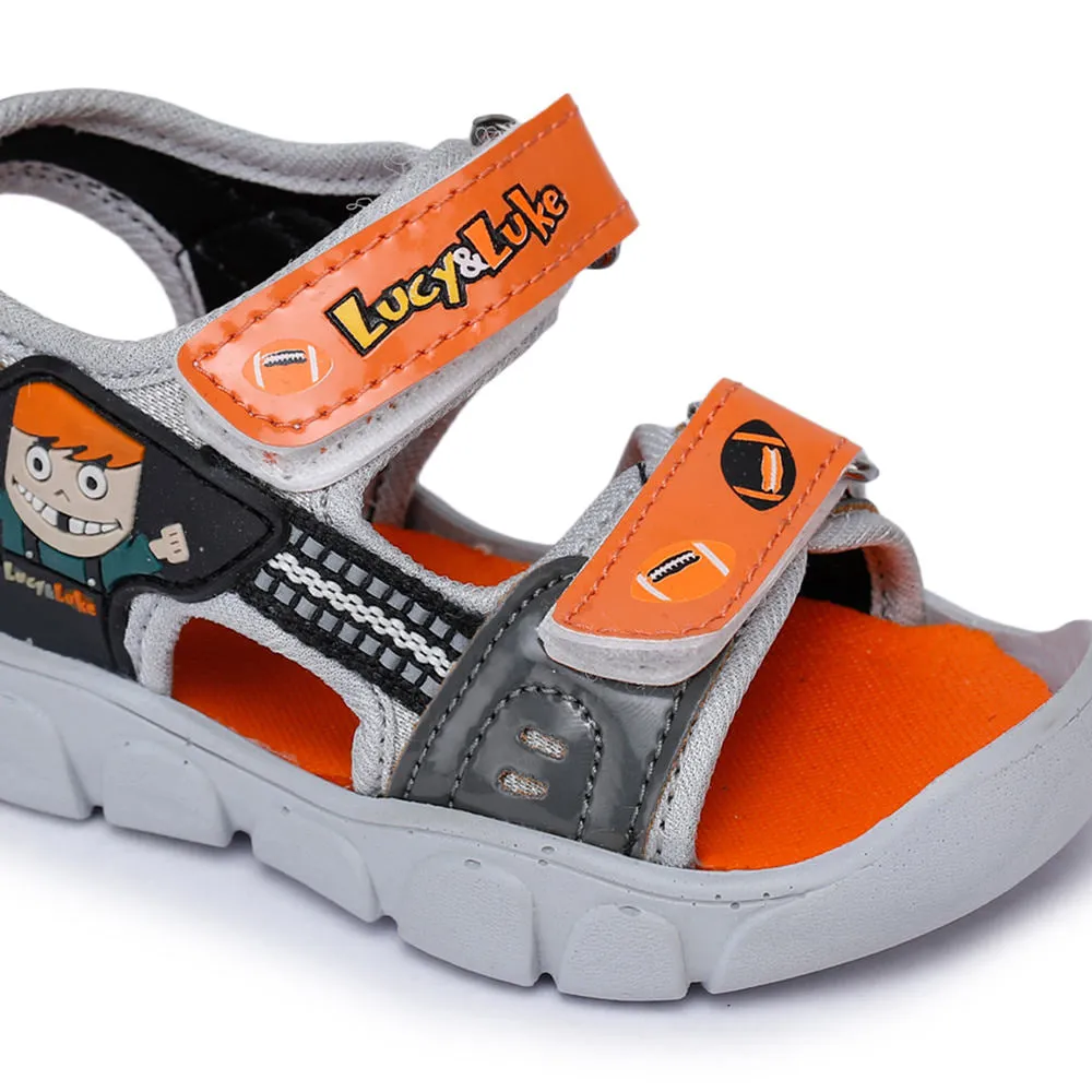 Lucy & Luke (Orange) Casual Sandal For Kids FLYNN-11 By Liberty