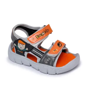 Lucy & Luke (Orange) Casual Sandal For Kids FLYNN-11 By Liberty