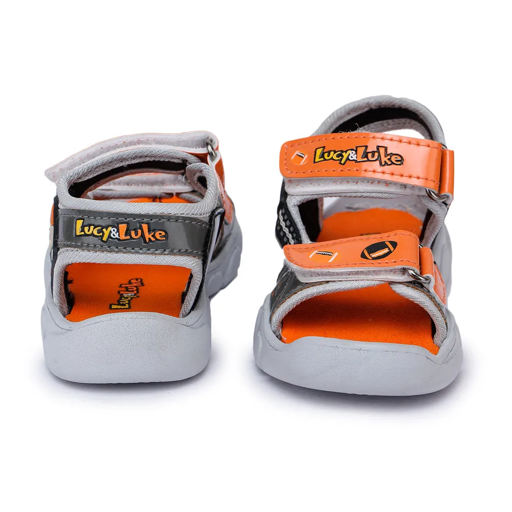 Lucy & Luke (Orange) Casual Sandal For Kids FLYNN-11 By Liberty