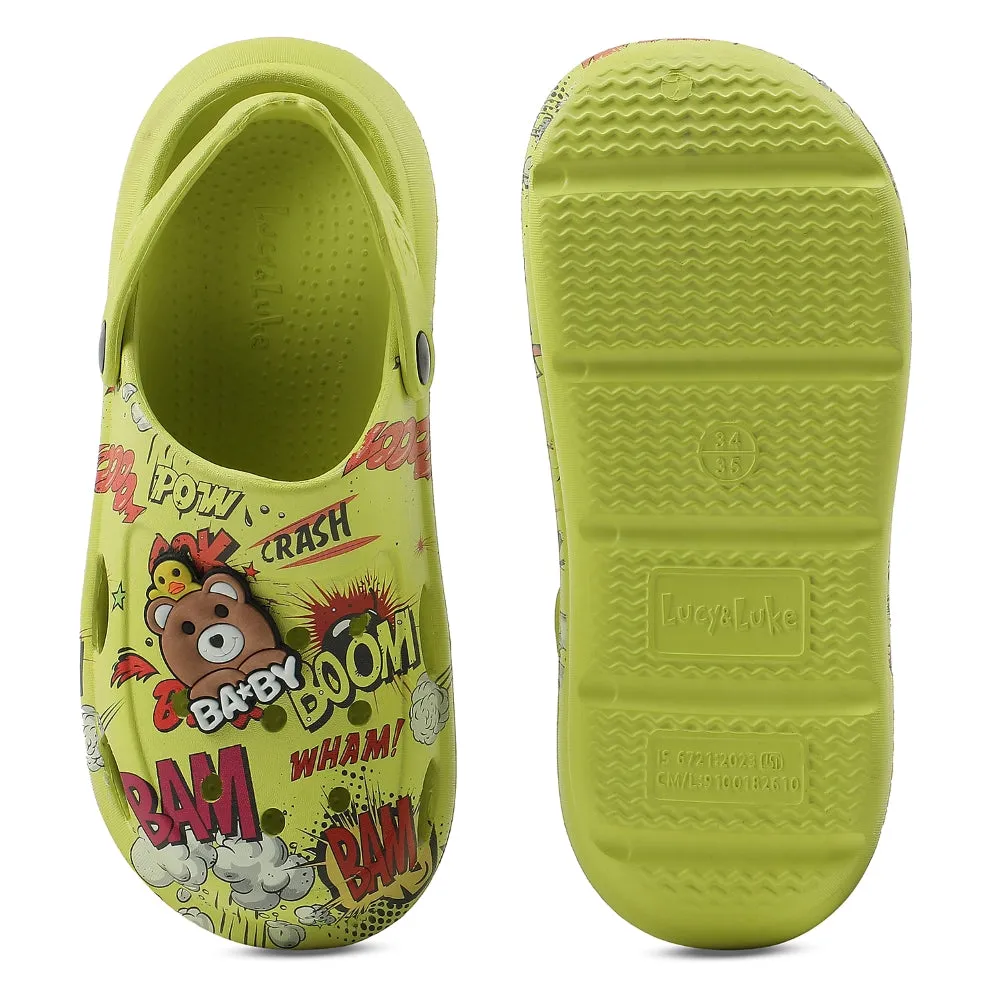 Lucy & Luke P. Green Casual Sling Back Clogs For Kids ALEX-10E By Liberty