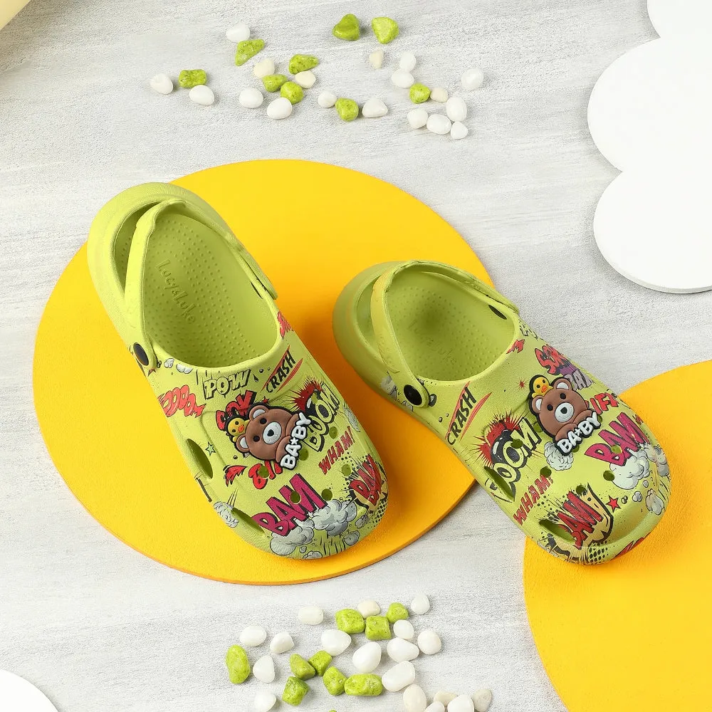 Lucy & Luke P. Green Casual Sling Back Clogs For Kids ALEX-10E By Liberty