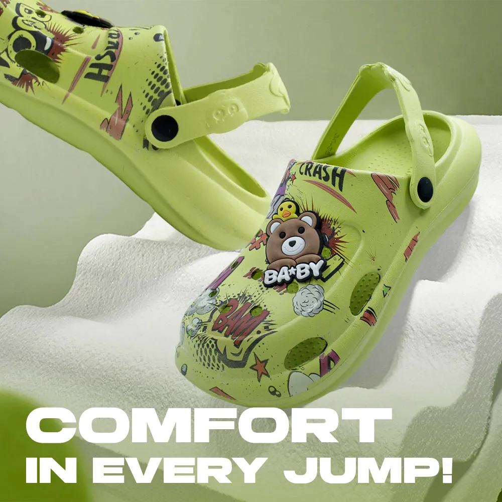 Lucy & Luke P. Green Casual Sling Back Clogs For Kids ALEX-10E By Liberty