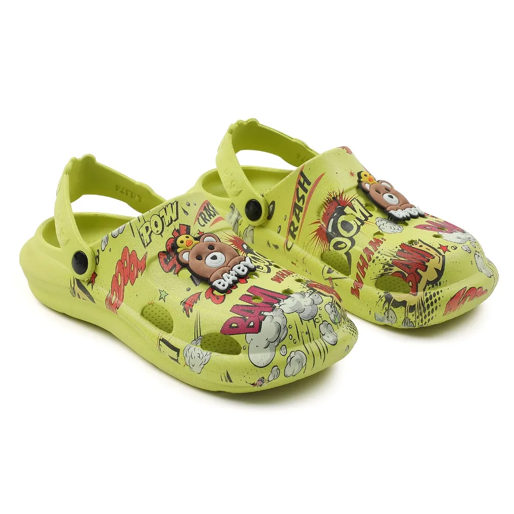 Lucy & Luke P. Green Casual Sling Back Clogs For Kids ALEX-10E By Liberty