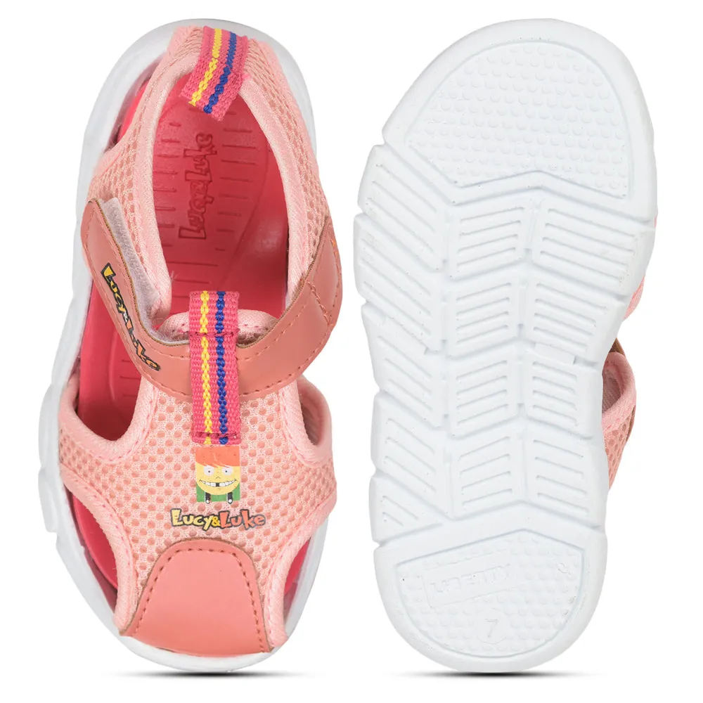 Lucy & Luke (Peach) Casual Sandal For Kids FLYNN-29 By Liberty