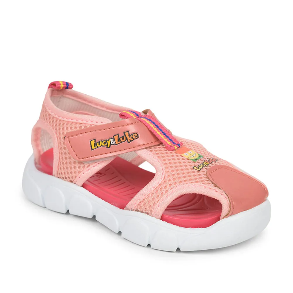 Lucy & Luke (Peach) Casual Sandal For Kids FLYNN-29 By Liberty