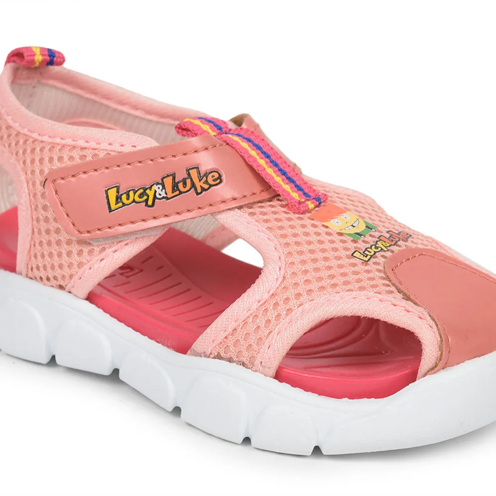 Lucy & Luke (Peach) Casual Sandal For Kids FLYNN-29 By Liberty