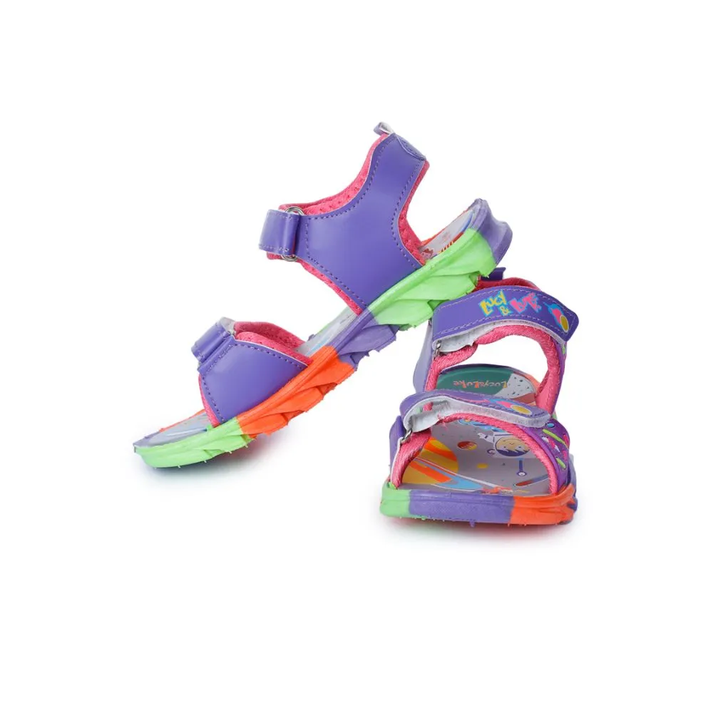 Lucy & Luke (Purple) Sporty Sandal For Kids KDL-004 By Liberty