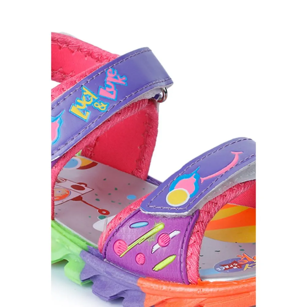 Lucy & Luke (Purple) Sporty Sandal For Kids KDL-004 By Liberty