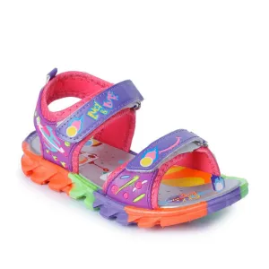 Lucy & Luke (Purple) Sporty Sandal For Kids KDL-004 By Liberty