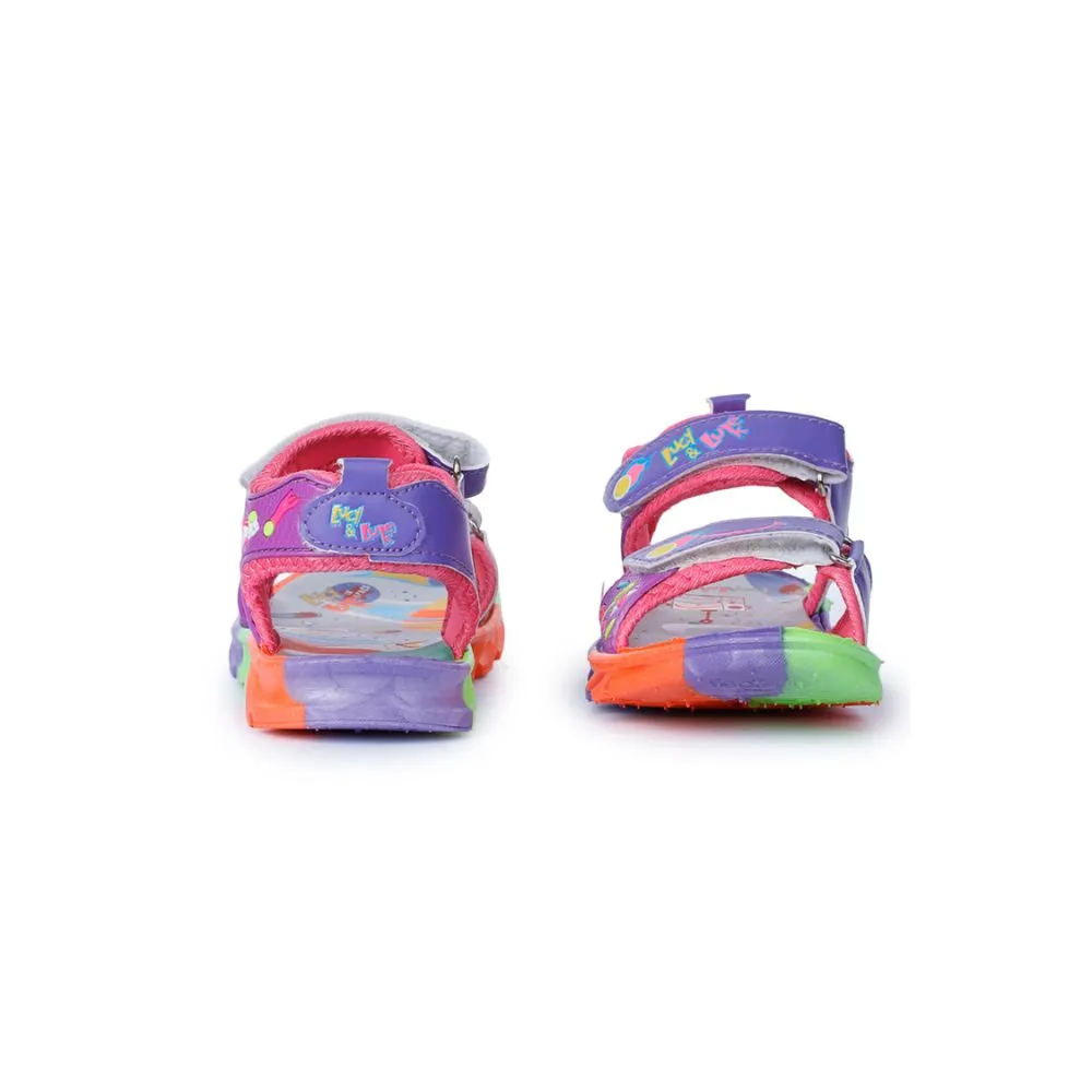 Lucy & Luke (Purple) Sporty Sandal For Kids KDL-004 By Liberty