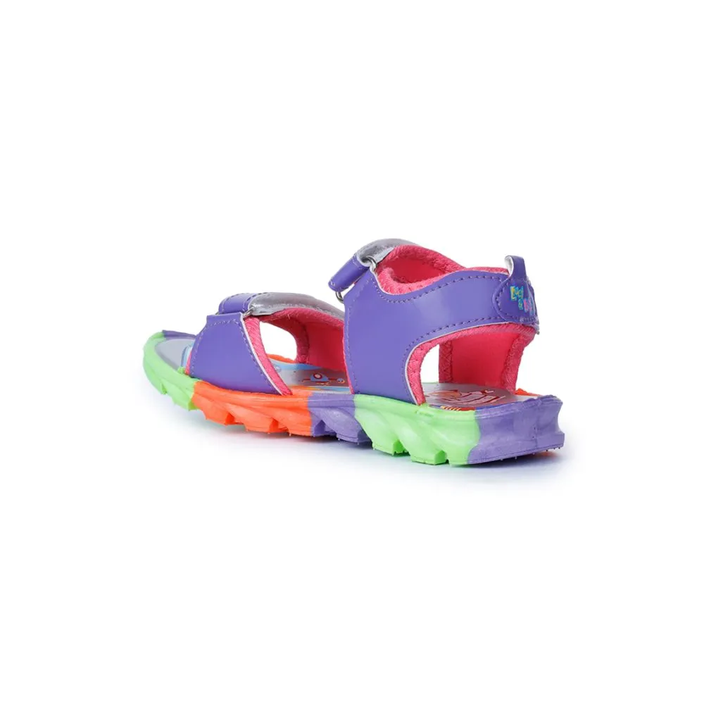 Lucy & Luke (Purple) Sporty Sandal For Kids KDL-004 By Liberty