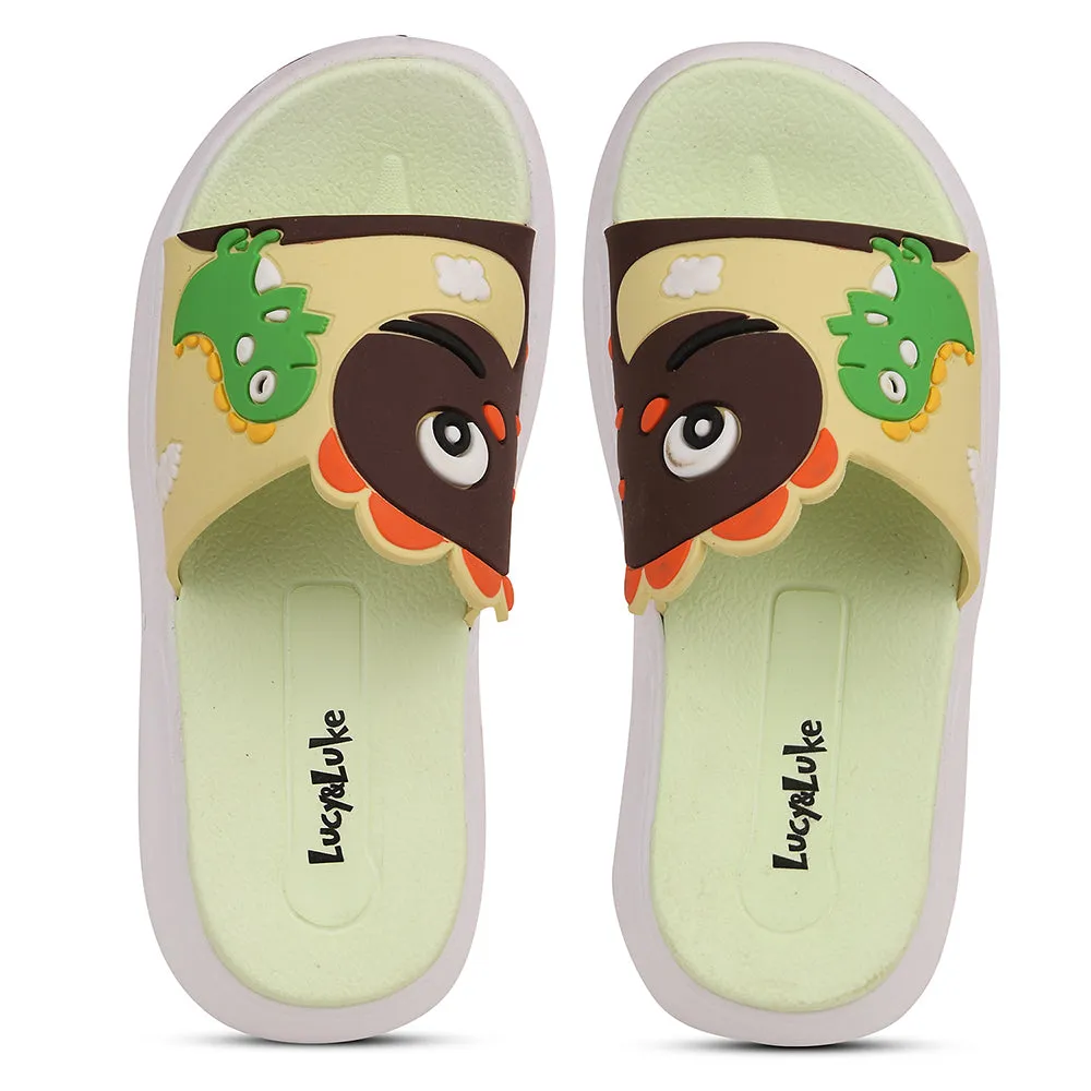 Lucy&Luke Brown Casual Slides For Kids HIPPO-S98 By Liberty