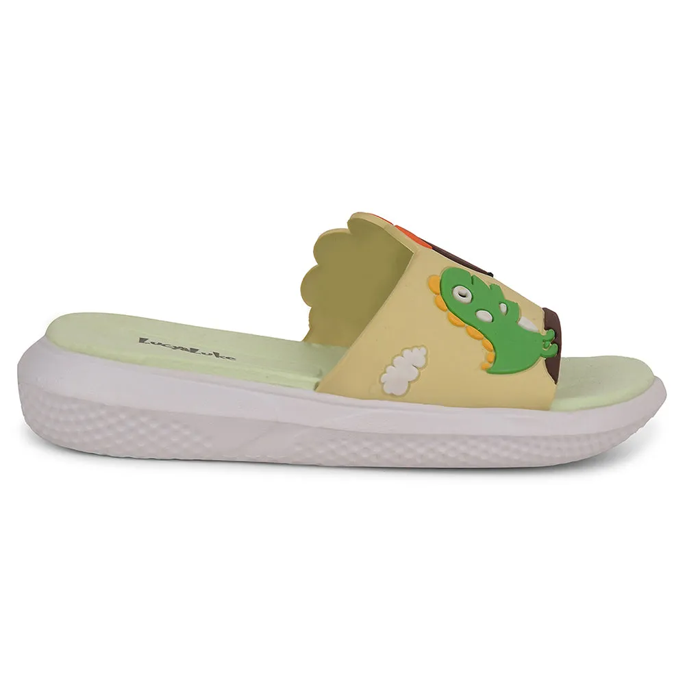 Lucy&Luke Brown Casual Slides For Kids HIPPO-S98 By Liberty