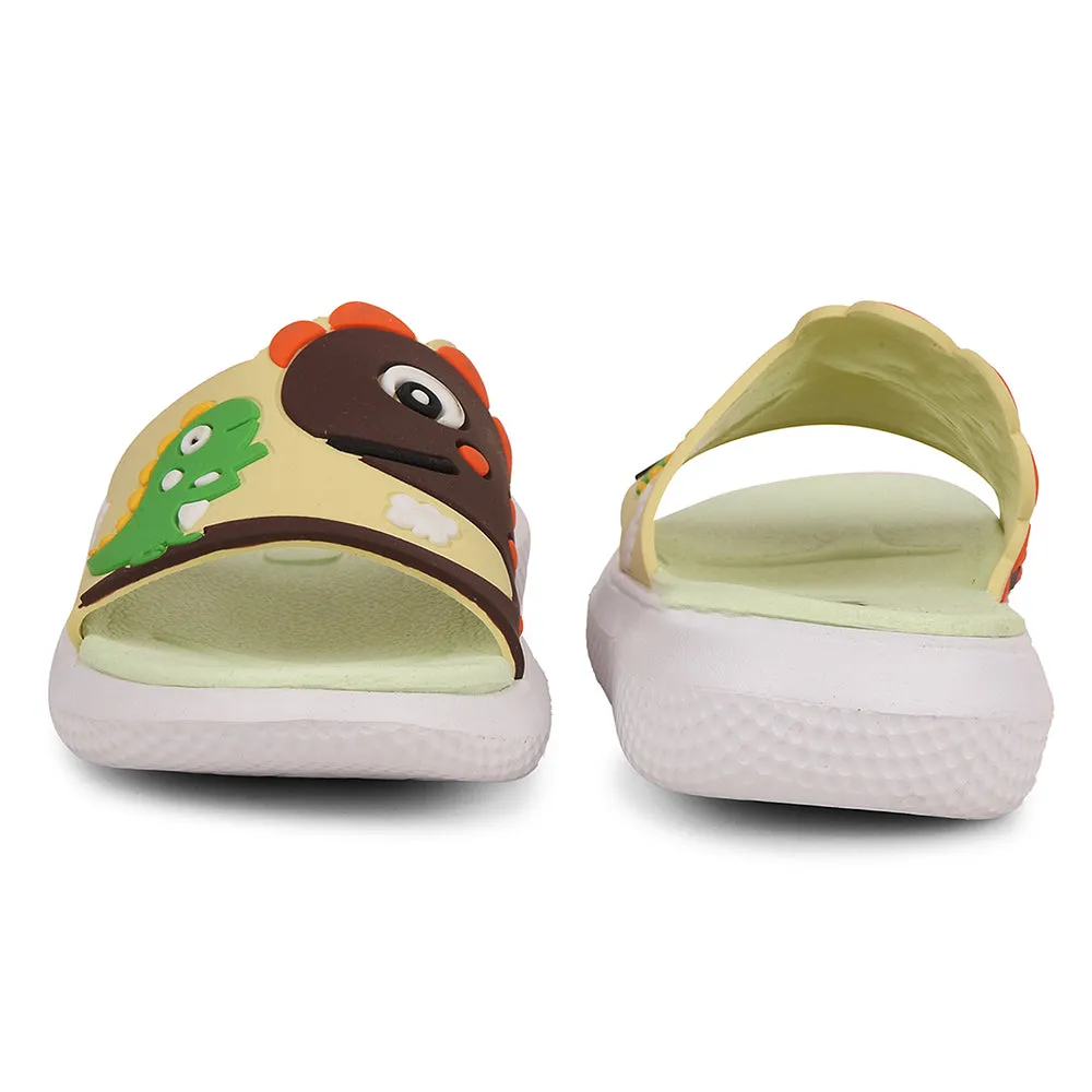 Lucy&Luke Brown Casual Slides For Kids HIPPO-S98 By Liberty