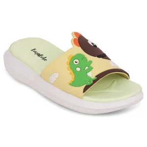 Lucy&Luke Brown Casual Slides For Kids HIPPO-S98 By Liberty