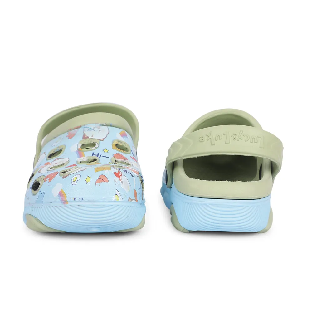 Lucy&Luke Sky Blue Casual Sling Back Clogs For Kids LPMXT-820 By Liberty