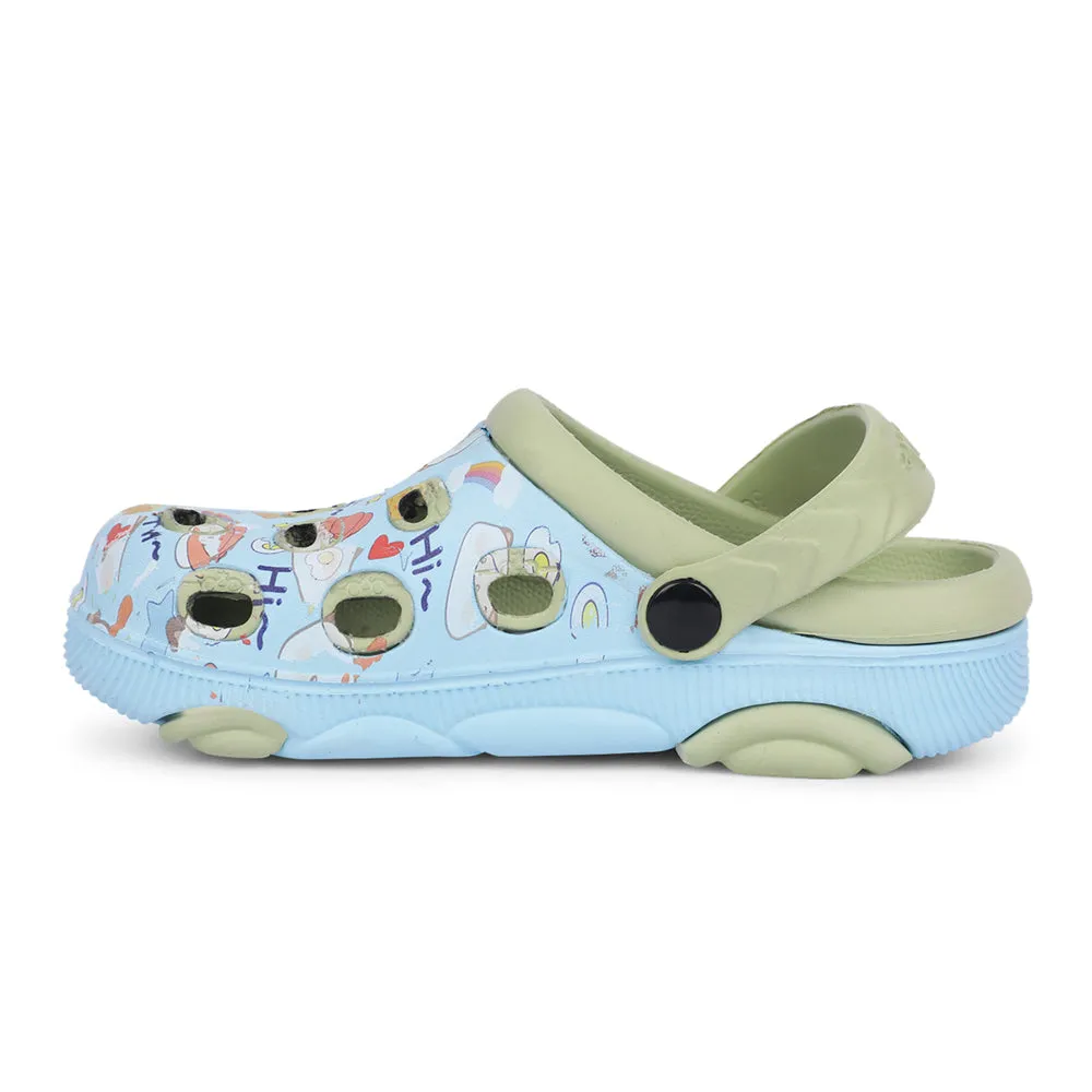 Lucy&Luke Sky Blue Casual Sling Back Clogs For Kids LPMXT-820 By Liberty