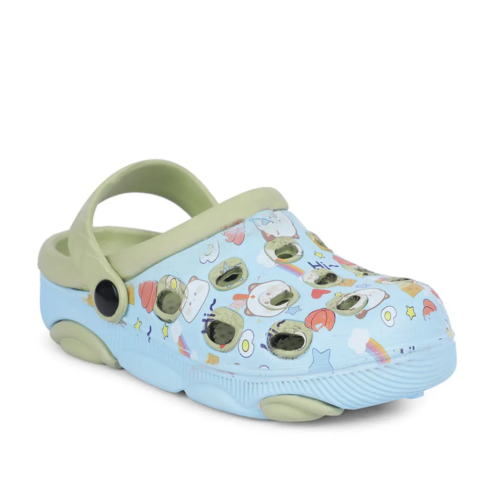 Lucy&Luke Sky Blue Casual Sling Back Clogs For Kids LPMXT-820 By Liberty