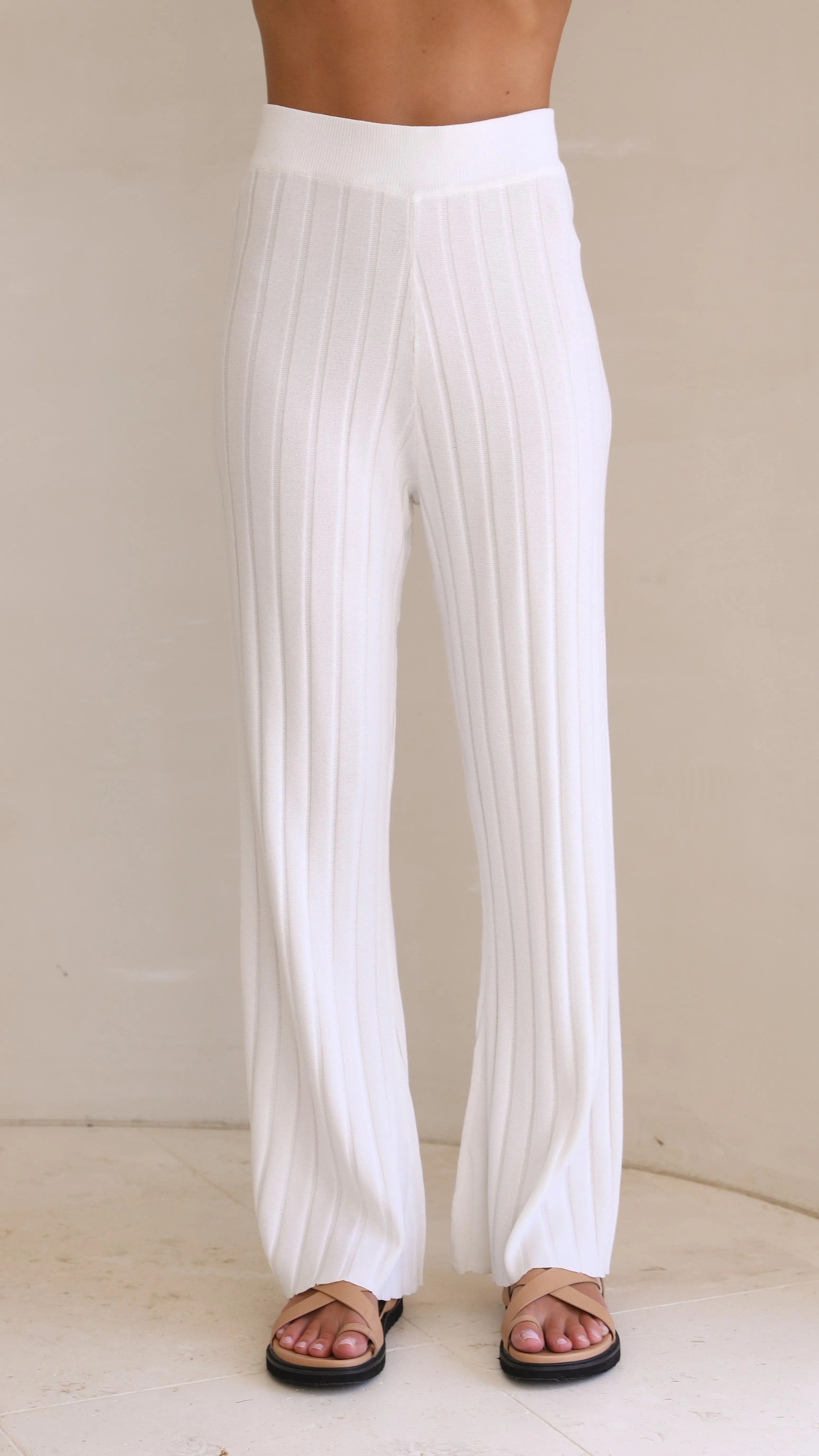 Megan Knit Pants - White