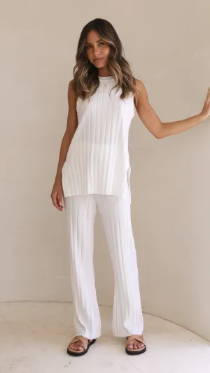 Megan Knit Pants - White