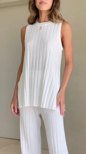 Megan Knit Top - White