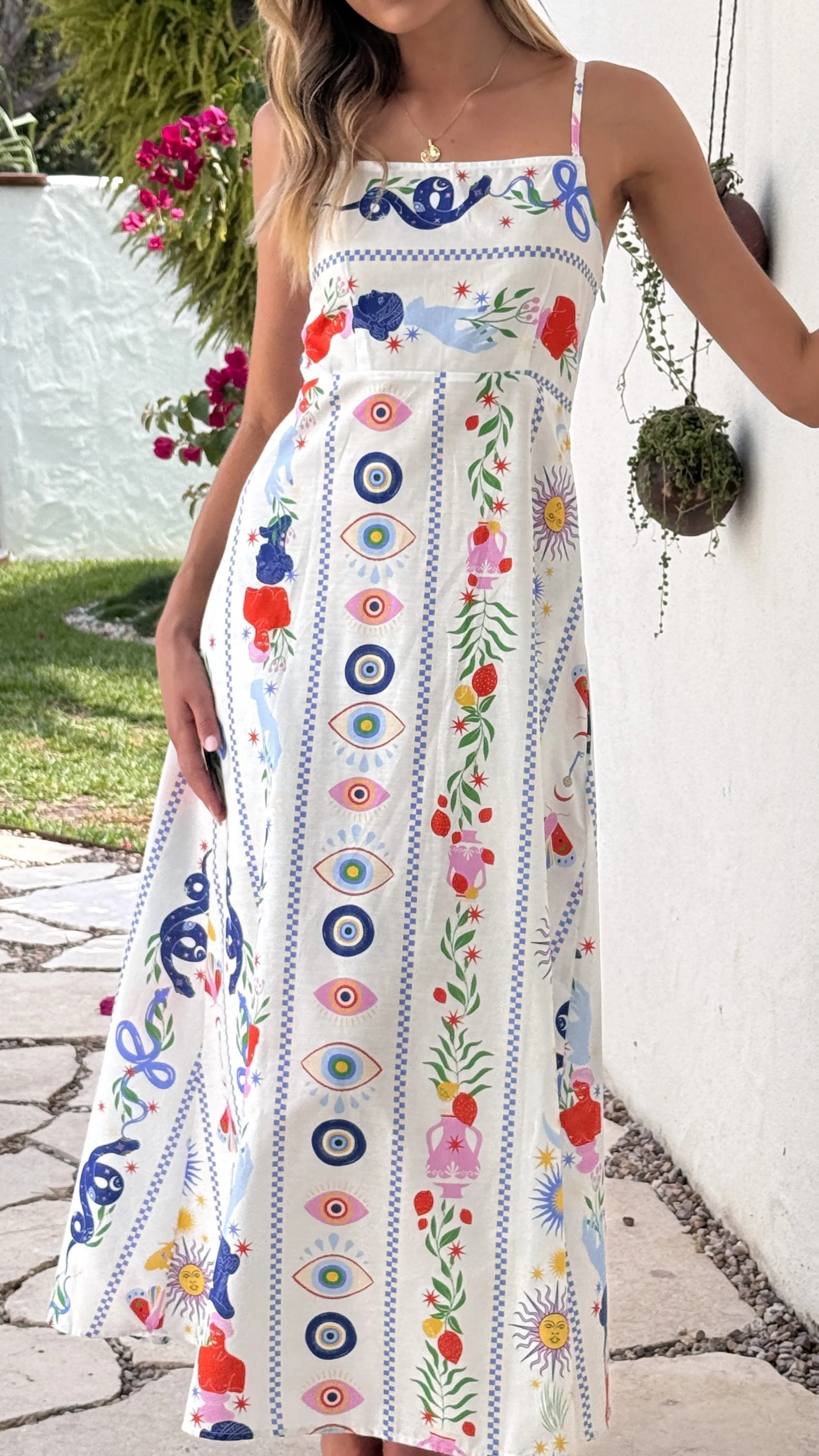 Mgra Maxi Dress - Blue Print