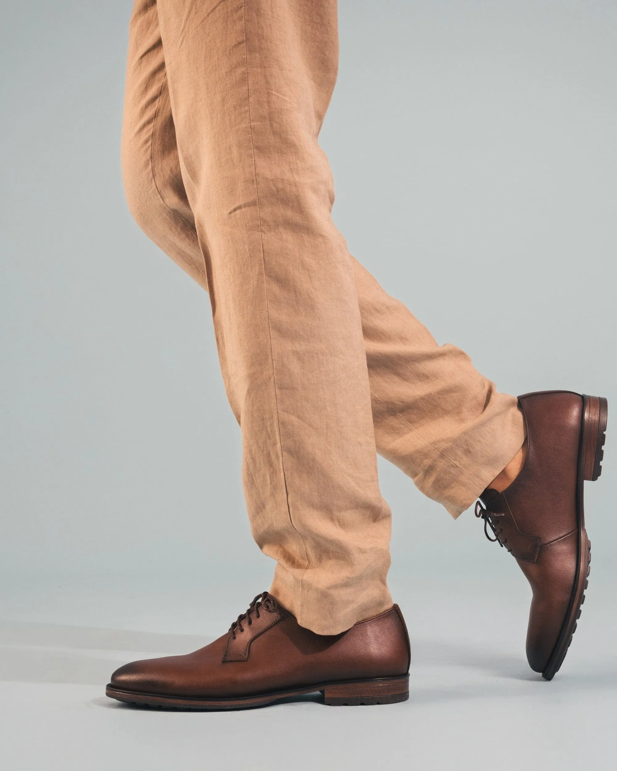 Mikel Men's Vegan Leather Blucher Shoes | Brown