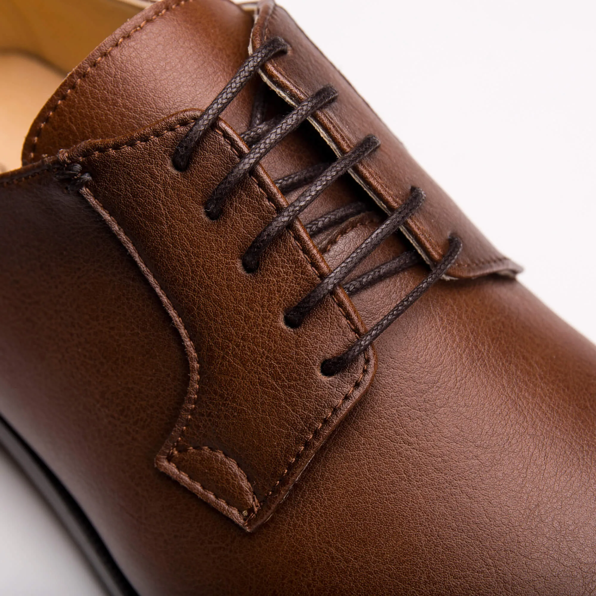 Mikel Men's Vegan Leather Blucher Shoes | Brown