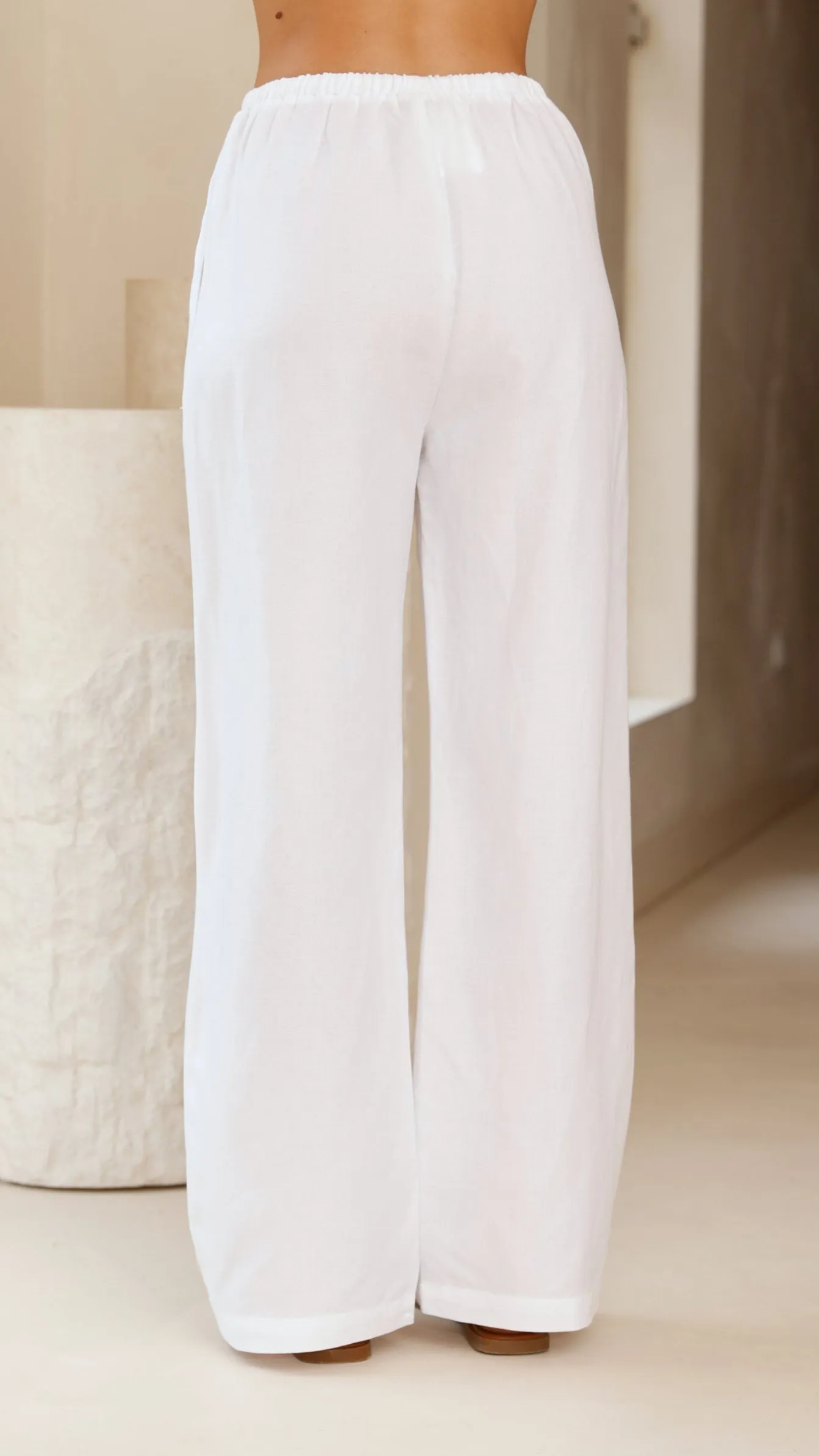 Neola Linen Pants - White
