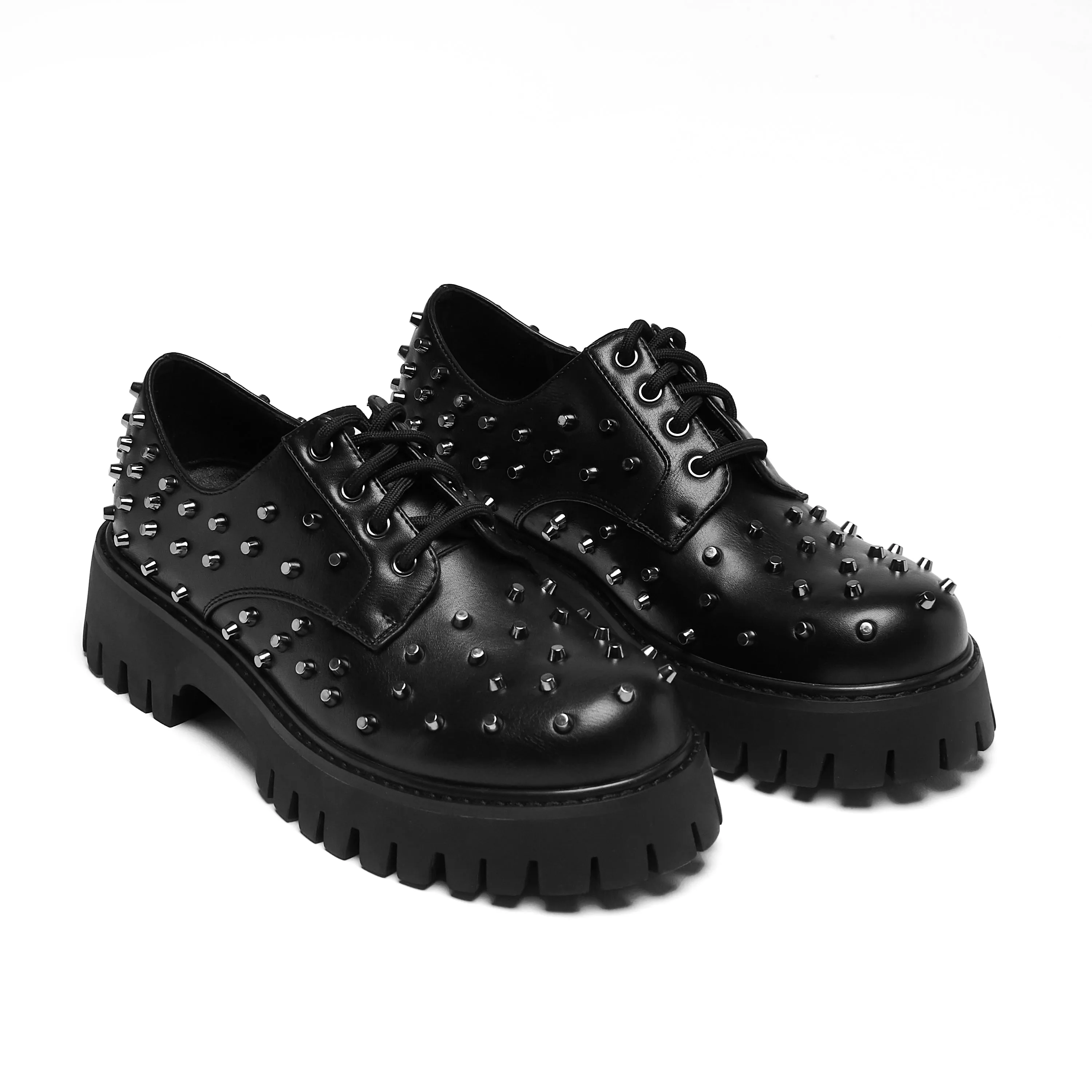 Penitent Men's Studded Shoes - Black