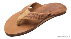 Rainbow Mens Luxury Leather The Bentley Single Layer Arch Hand Woven Strap