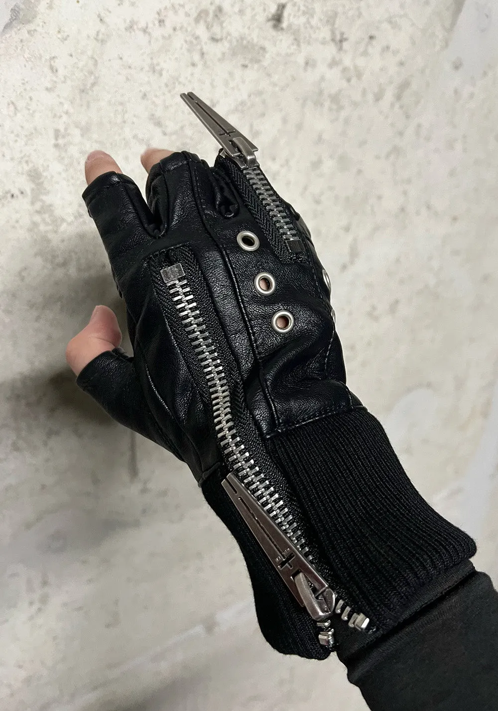 REBEL WAVE丨25SS“WOR”DOUBLE ZIP STRUCTURE LAYERED GLOVES