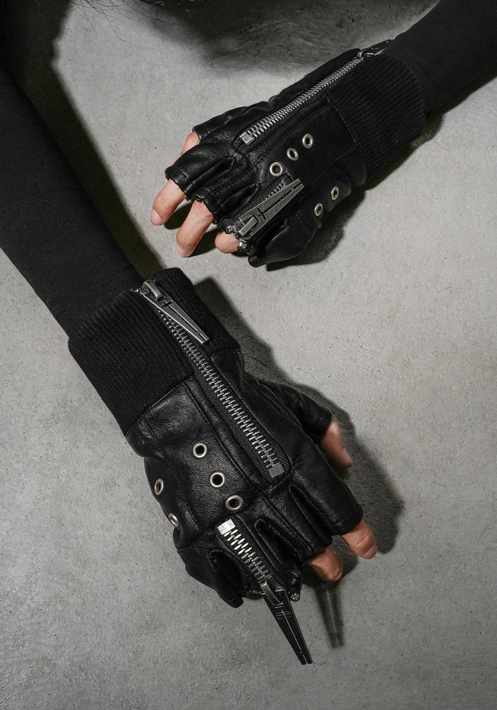 REBEL WAVE丨25SS“WOR”DOUBLE ZIP STRUCTURE LAYERED GLOVES