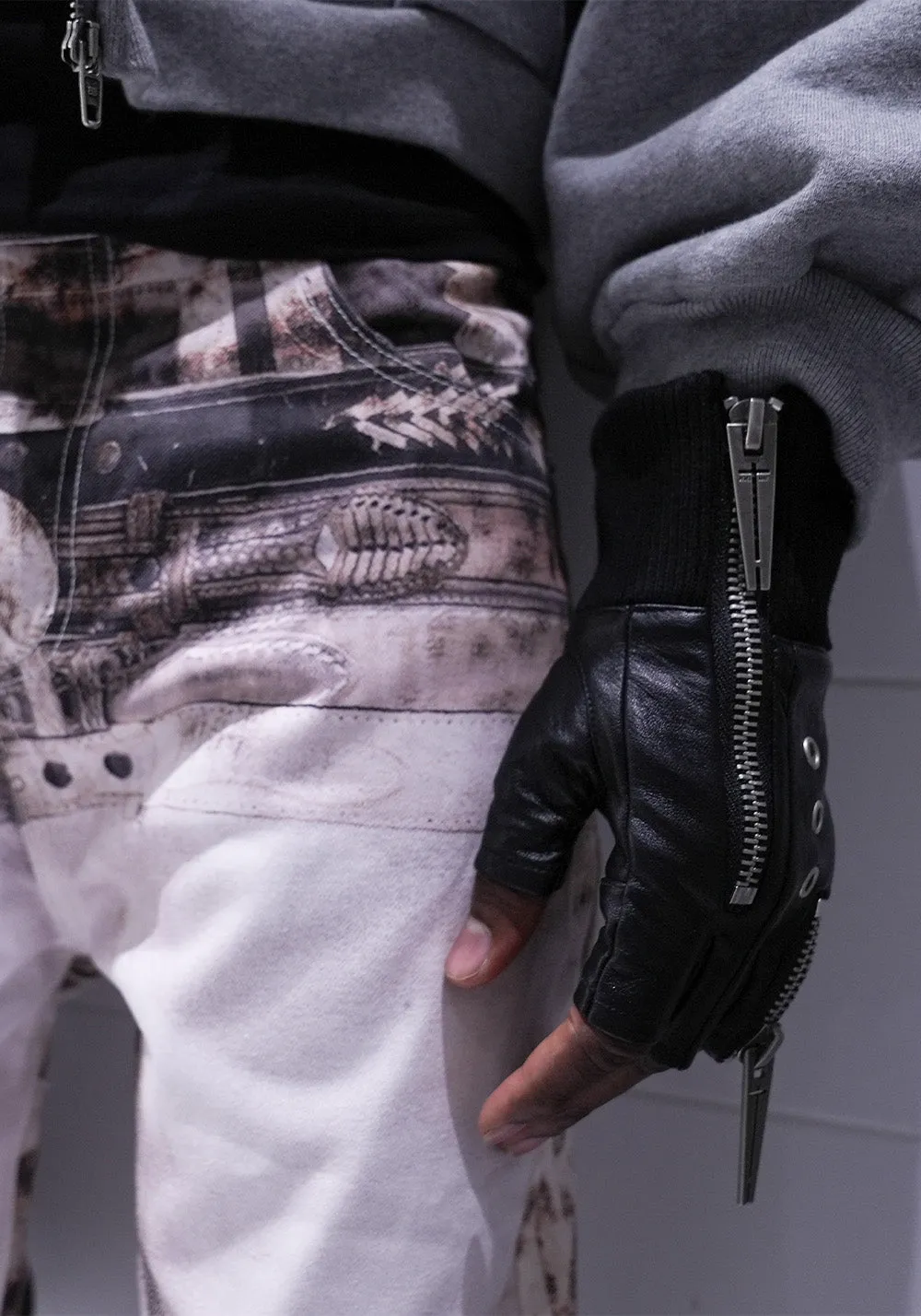 REBEL WAVE丨25SS“WOR”DOUBLE ZIP STRUCTURE LAYERED GLOVES