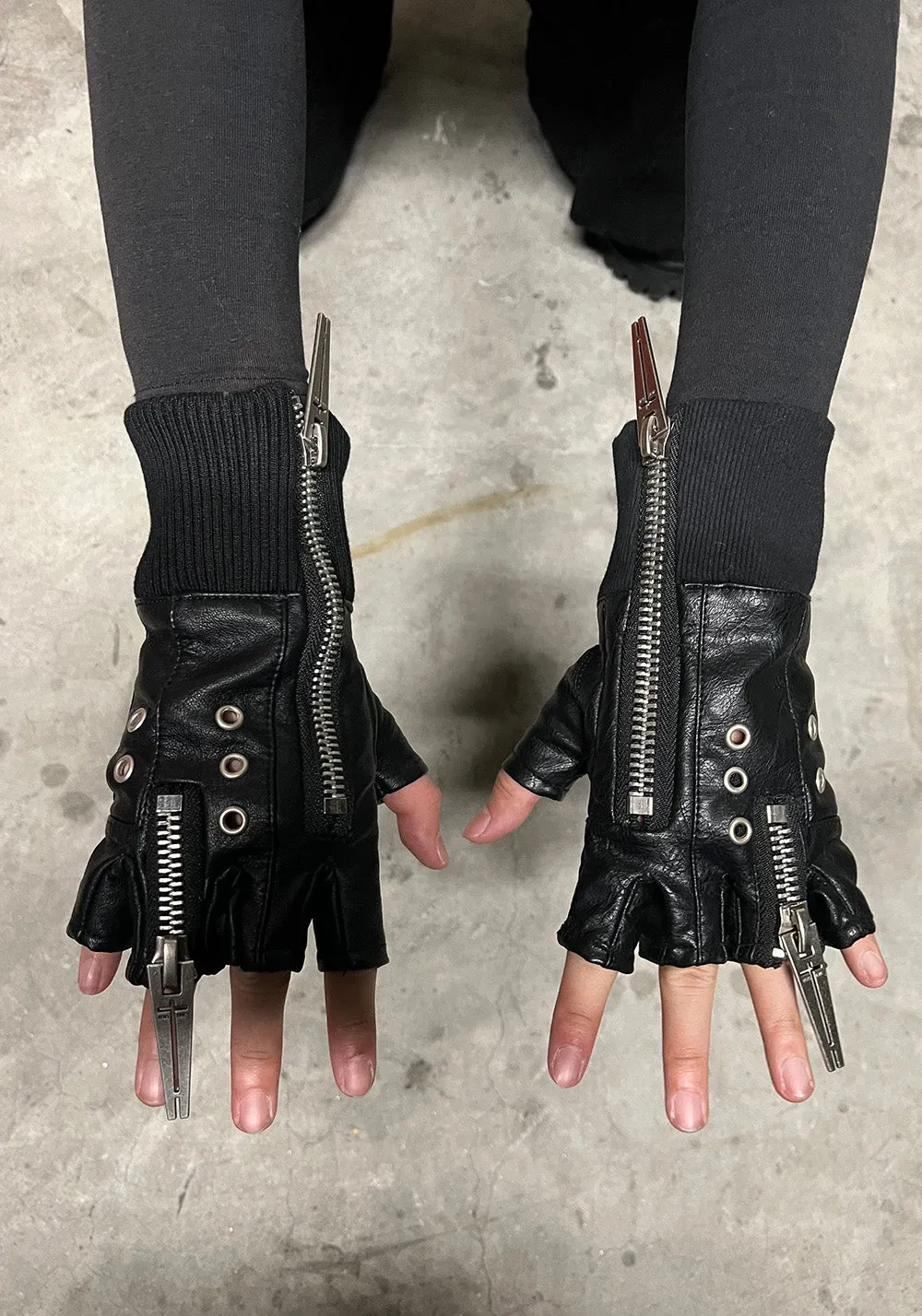 REBEL WAVE丨25SS“WOR”DOUBLE ZIP STRUCTURE LAYERED GLOVES