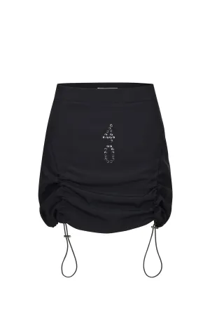 Rivet Drawstring Skirt