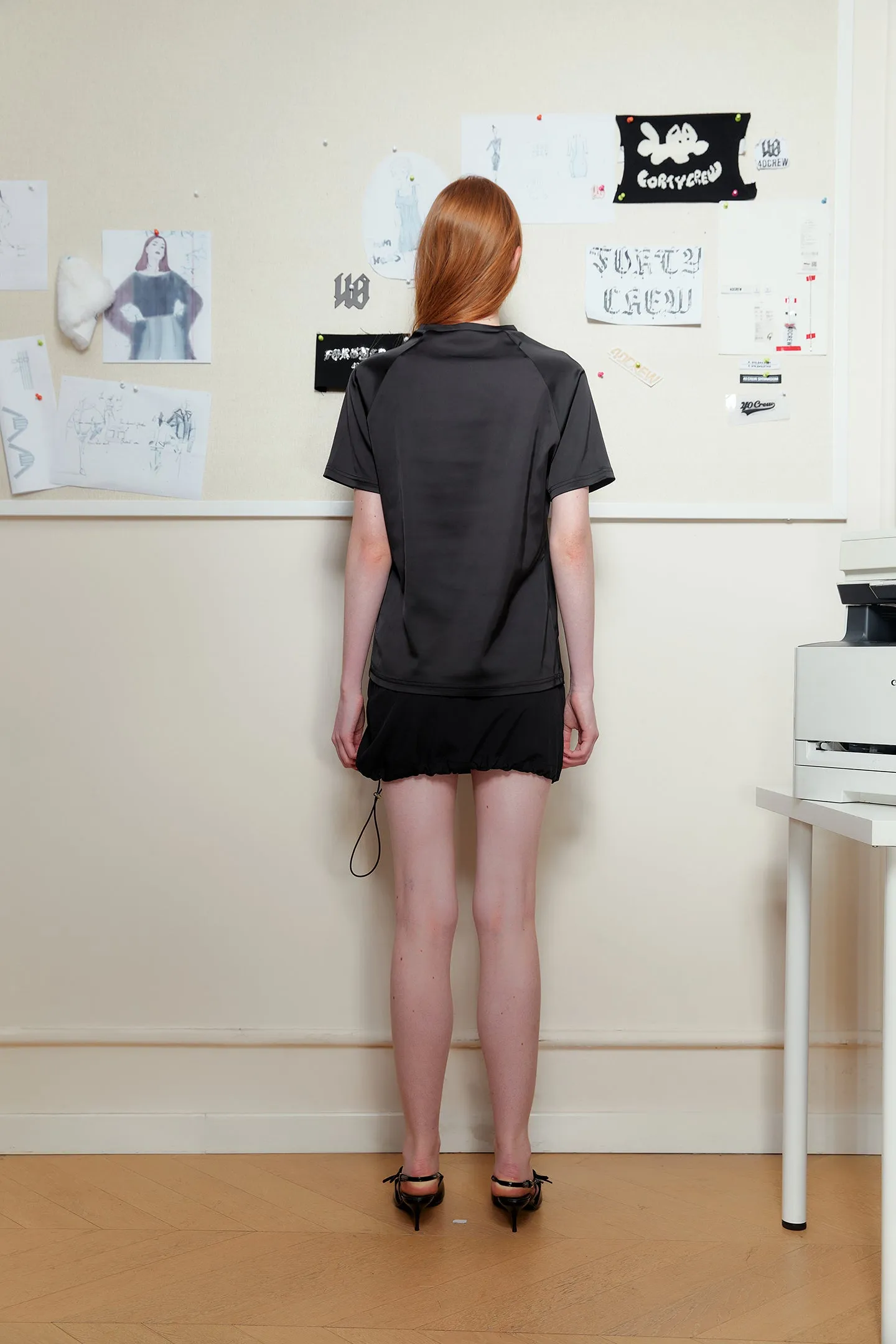 Rivet Drawstring Skirt