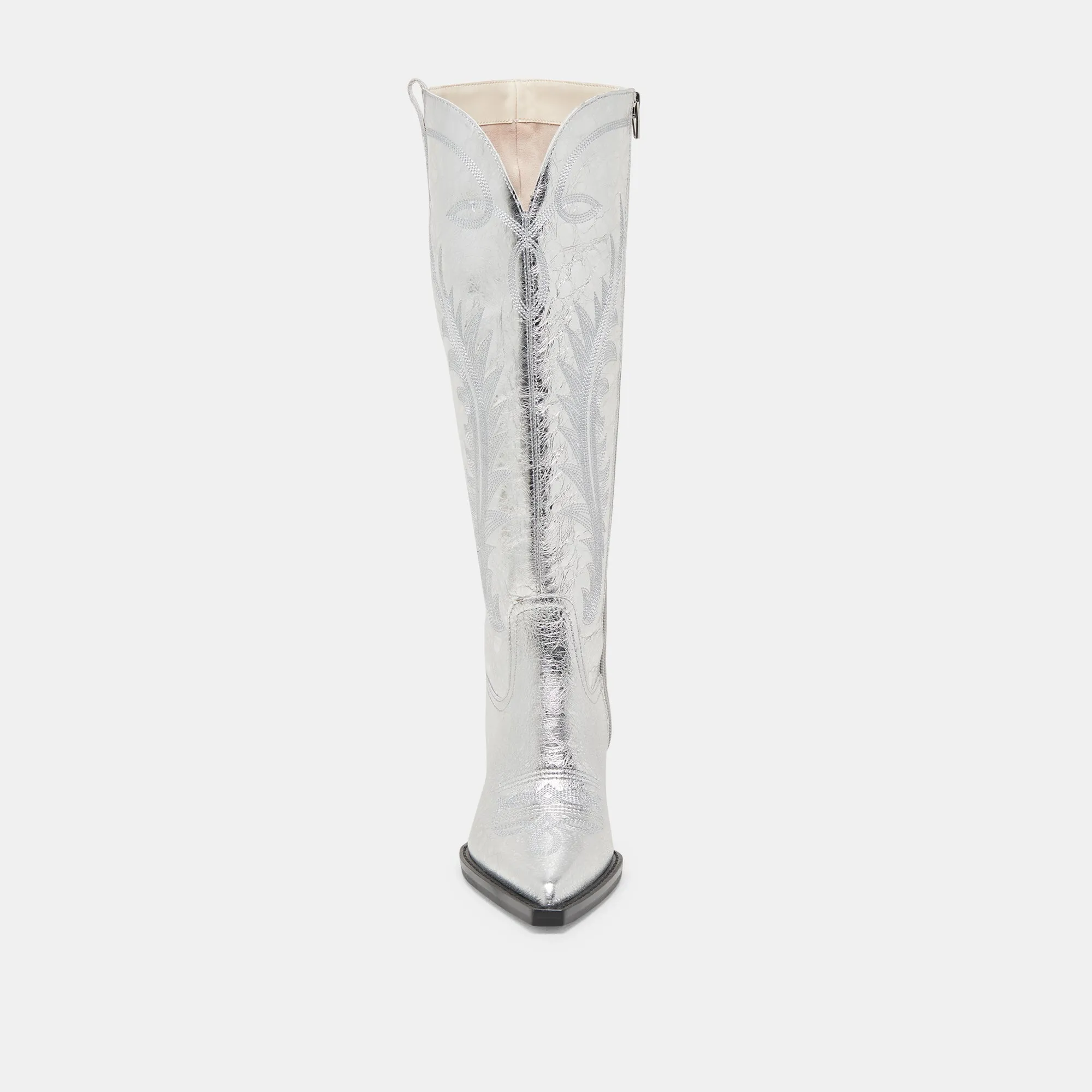 RYATT WIDE CALF BOOTS SILVER DISTRESSED LEATHER