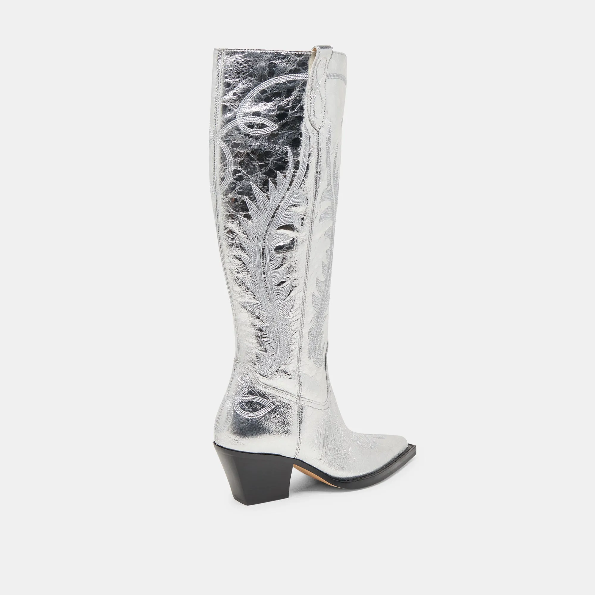 RYATT WIDE CALF BOOTS SILVER DISTRESSED LEATHER