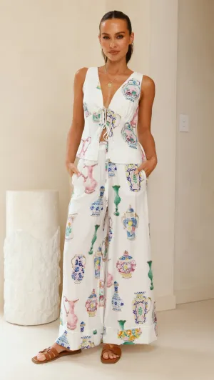 Sabin Pants - Vase Print