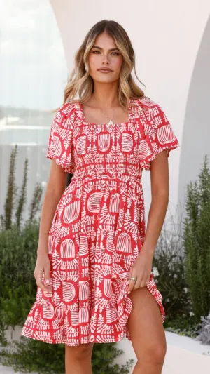 Sammi Mini Dress - Red Sea