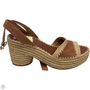 Sandals Designer By Tory Burch In Brown & Tan, Size: 9