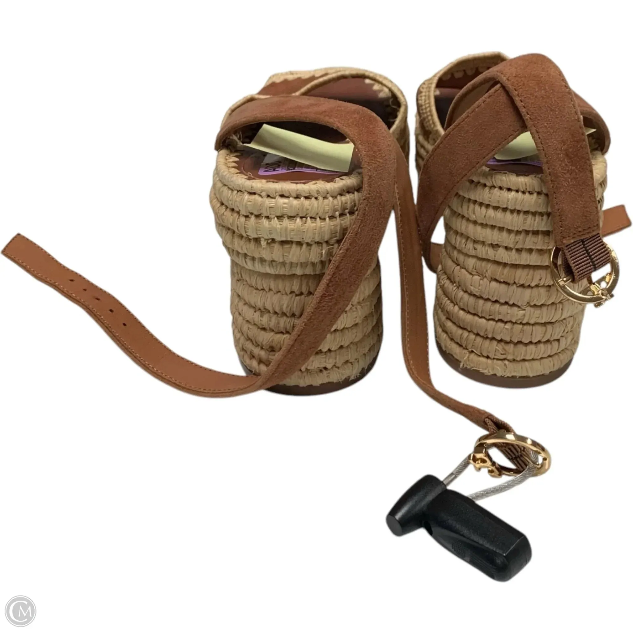 Sandals Designer By Tory Burch In Brown & Tan, Size: 9