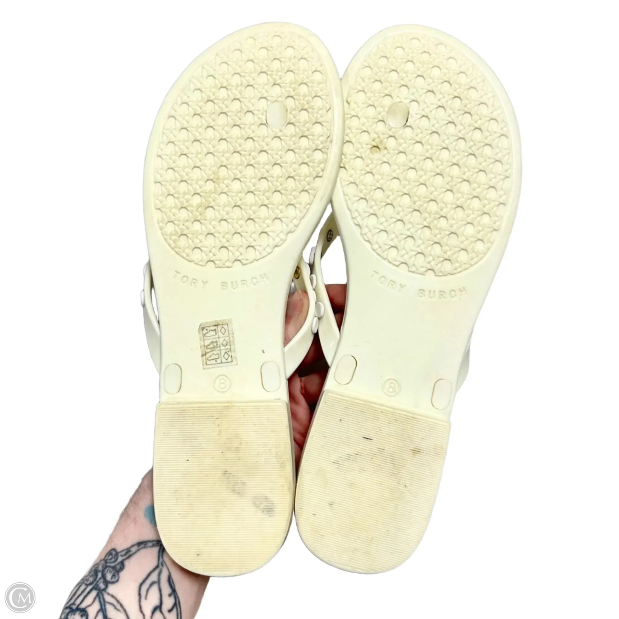 Sandals Designer By Tory Burch In Ivory, Size: 8